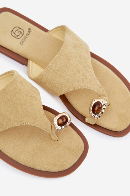 Pantofole da donna con dettagli decorativi gialle Fedira