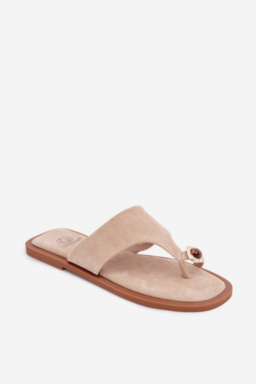 Pantofole da donna con dettagli decorativi sabbia Fedira