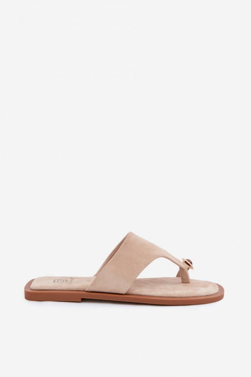 Pantofole da donna con dettagli decorativi sabbia Fedira