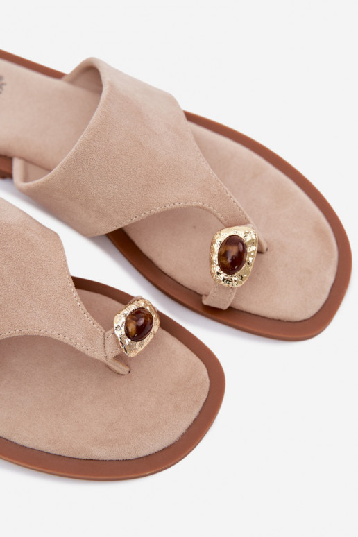 Pantofole da donna con dettagli decorativi sabbia Fedira