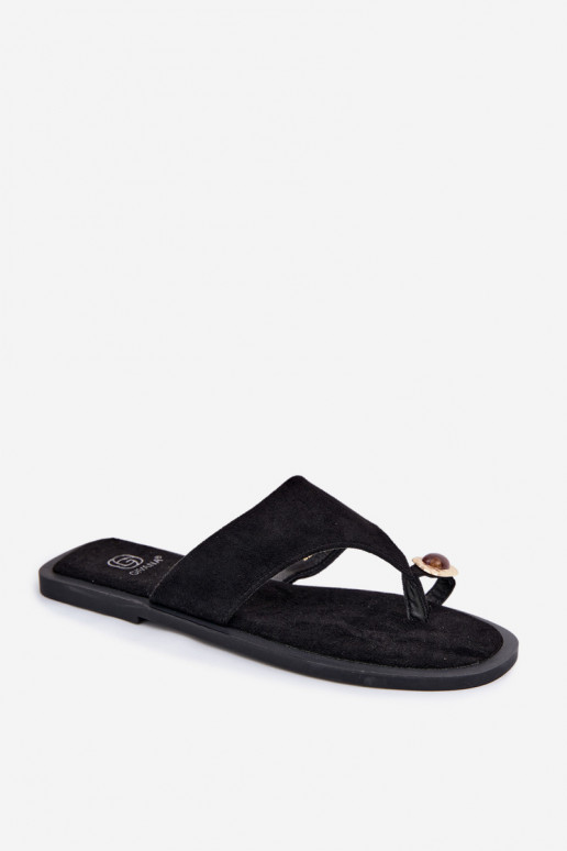 Pantofole da donna con dettagli decorativi neri Fedira