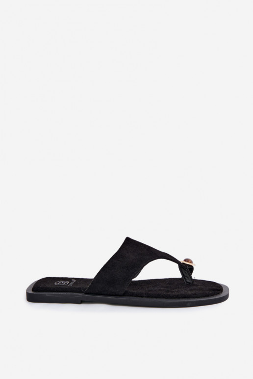 Pantofole da donna con dettagli decorativi neri Fedira