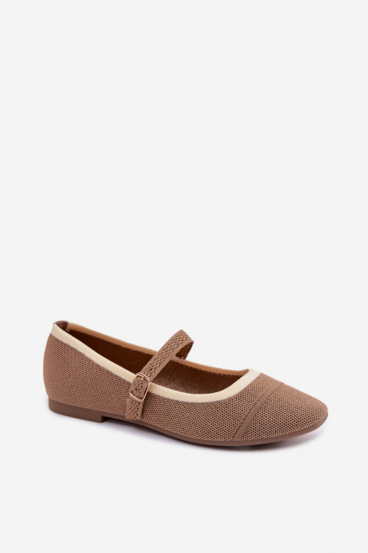 Ballerine in materiale a rete marroni Zelisa