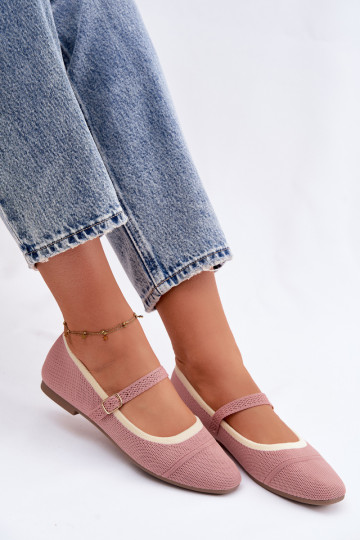 Ballerine in materiale a rete rosa Zelisa