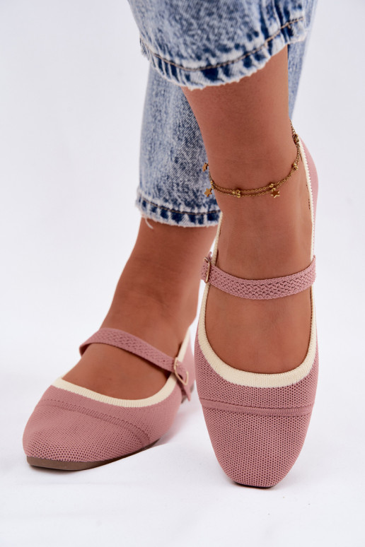 Ballerine in materiale a rete rosa Zelisa