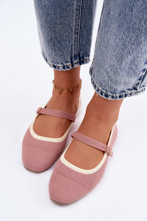 Ballerine in materiale a rete rosa Zelisa