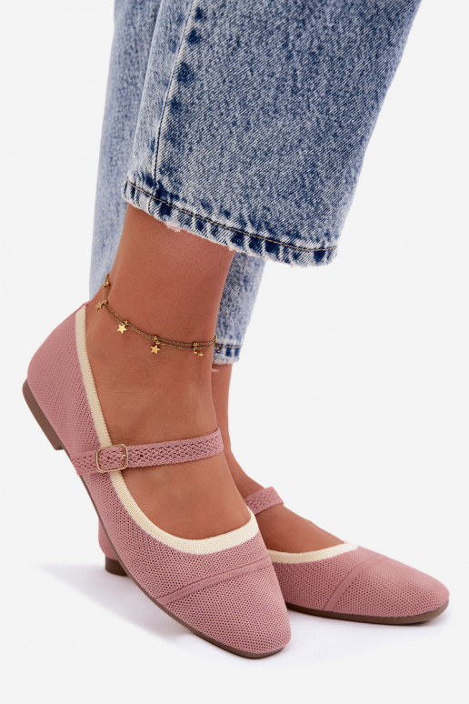 Ballerine in materiale a rete rosa Zelisa