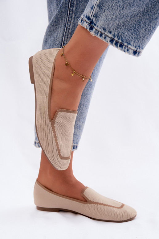 Mocassini in tessuto isoscele beige Selisa