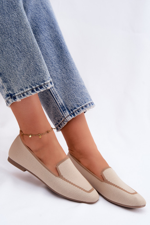 Mocassini in tessuto isoscele beige Selisa