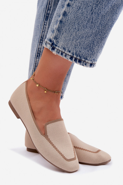 Mocassini in tessuto isoscele beige Selisa