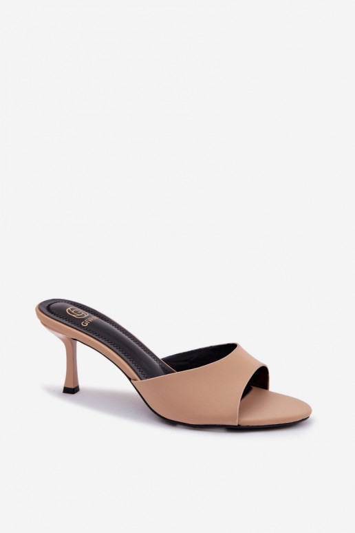 Pantofole da donna con tacchi sottili sabbia Selmira