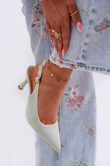 Sandali da donna con tacco sottile color menta Relmira
