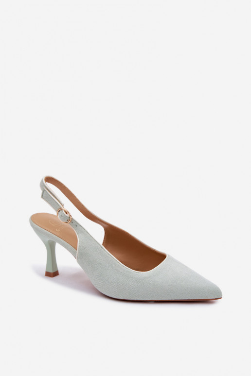 Sandali da donna con tacco sottile color menta Relmira
