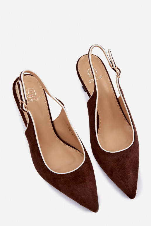 Sandali da donna con tacco sottile color cioccolato Relmira