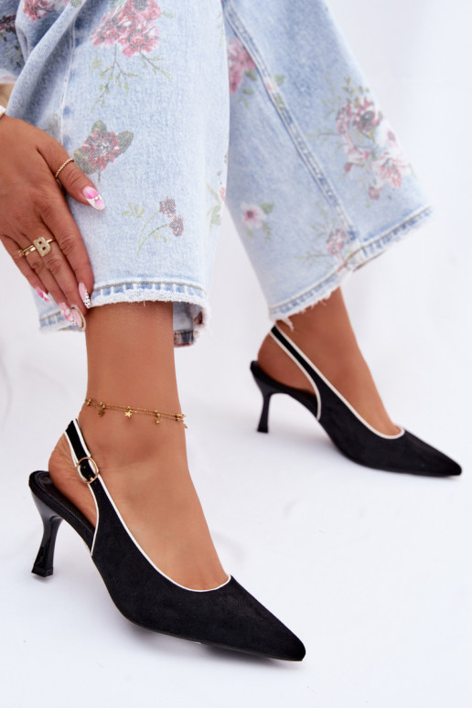 Sandali da donna con tacco sottile color nero Relmira