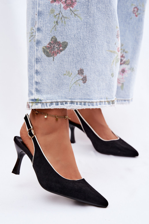 Sandali da donna con tacco sottile color nero Relmira