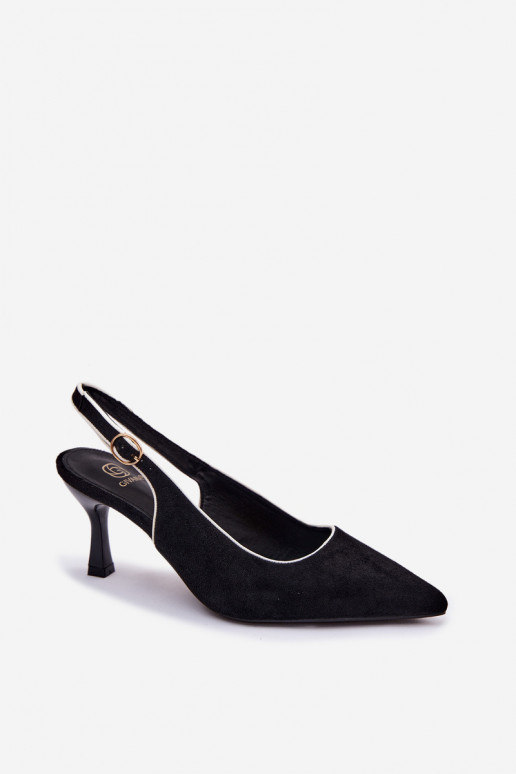 Sandali da donna con tacco sottile color nero Relmira