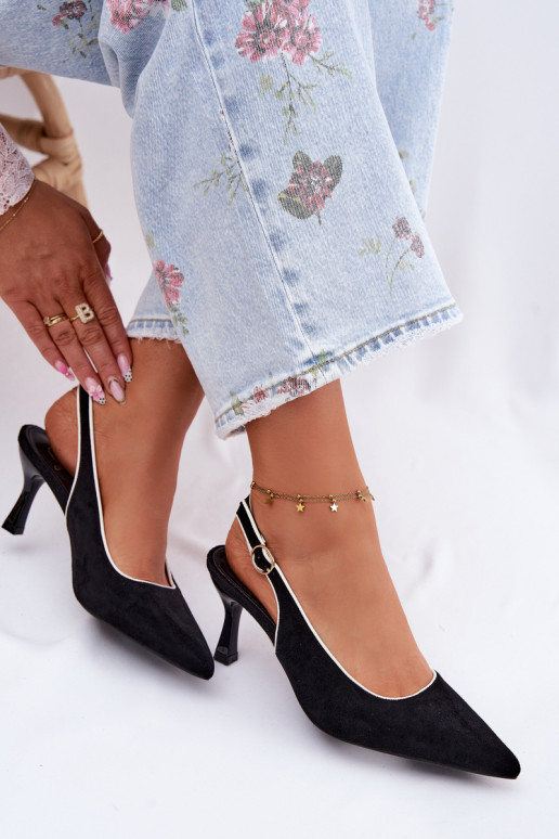 Sandali da donna con tacco sottile color nero Relmira