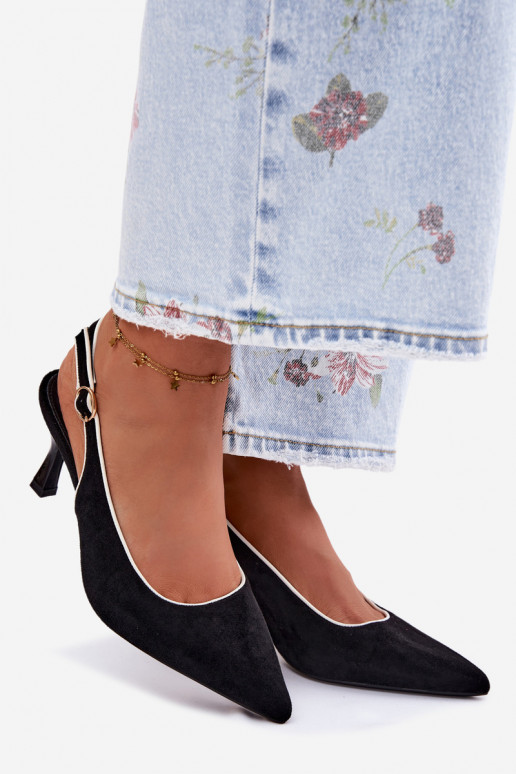 Sandali da donna con tacco sottile color nero Relmira