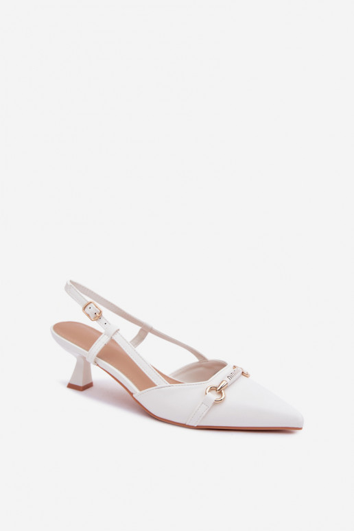 Sandali da donna con tacco appuntito color bianco Felessa