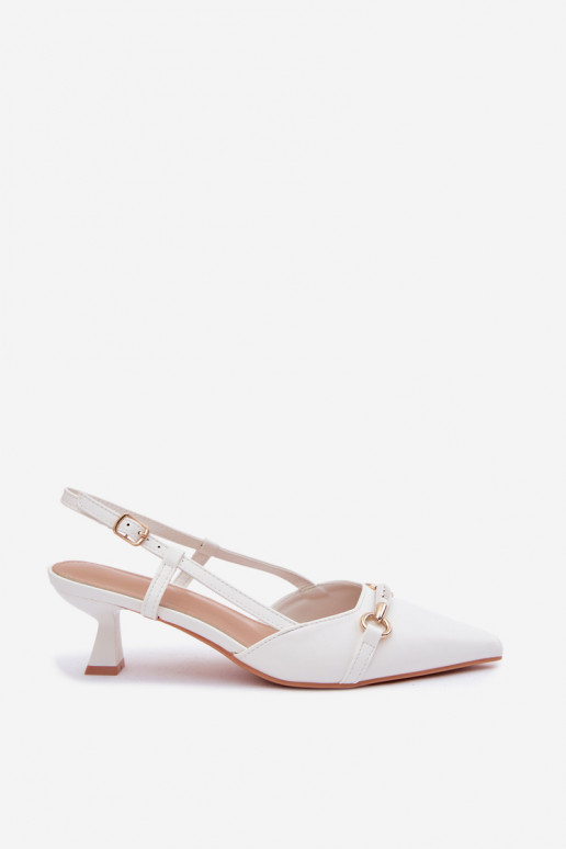 Sandali da donna con tacco appuntito color bianco Felessa