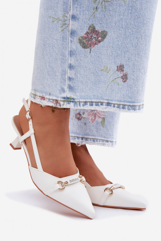 Sandali da donna con tacco appuntito color bianco Felessa