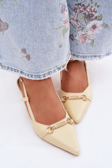 Sandali da donna con i tacchi Ze Szpiczastymi Noskami colore giallo Felessa 2