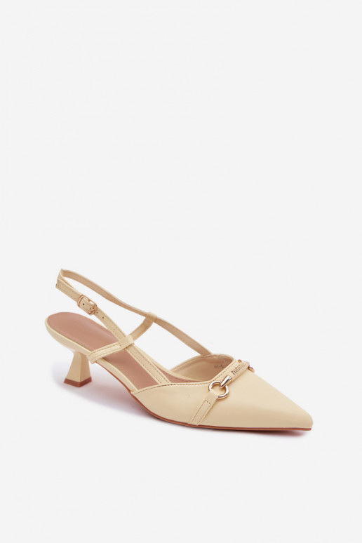 Sandali da donna con i tacchi Ze Szpiczastymi Noskami colore giallo Felessa