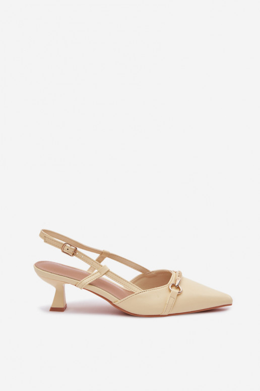 Sandali da donna con tacco appuntito color giallo Felessa