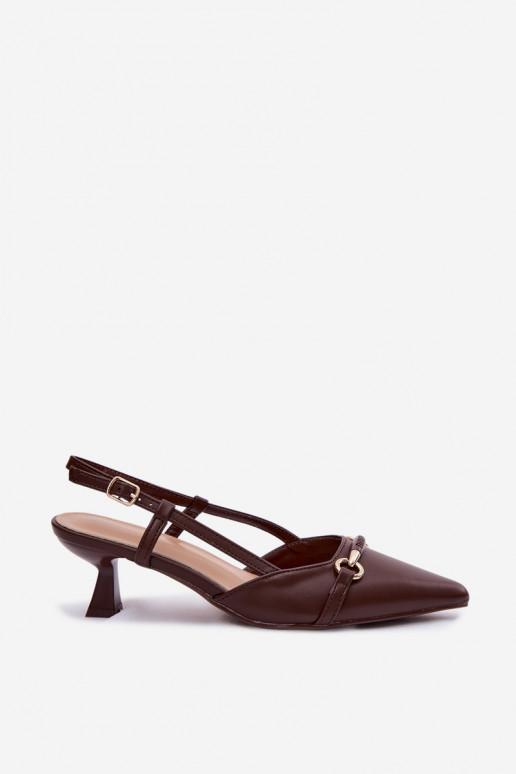 Sandali da donna con i tacchi Ze Szpiczastymi Noskami colore marrone Felessa