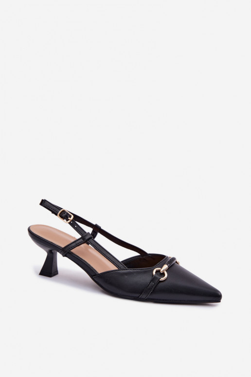 Sandali da donna con i tacchi Ze Szpiczastymi Noskami colore nero Felessa