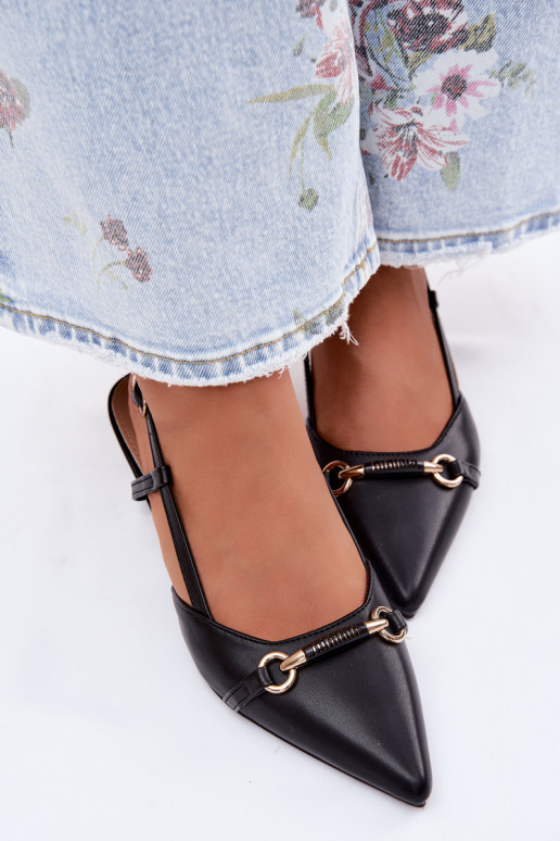 Sandali da donna con i tacchi Ze Szpiczastymi Noskami colore nero Felessa