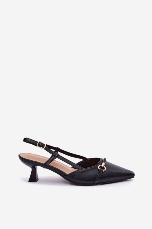 Sandali da donna con i tacchi Ze Szpiczastymi Noskami colore nero Felessa