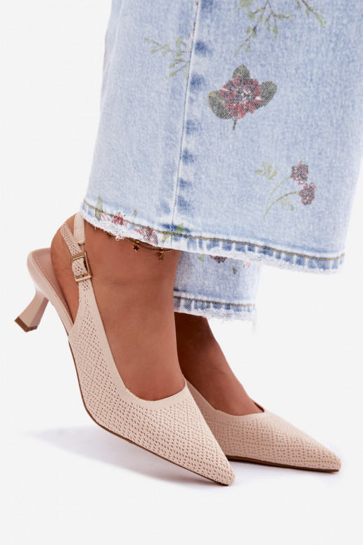  Sandali col tacco alto beige Delessa