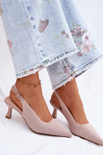  Sandali col tacco alto colore rosa Delessa