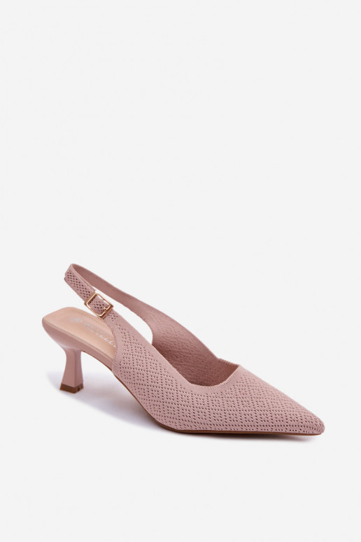 Sandali con tacco alto color rosa Delessa