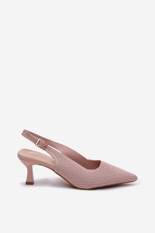 Sandali con tacco alto color rosa Delessa