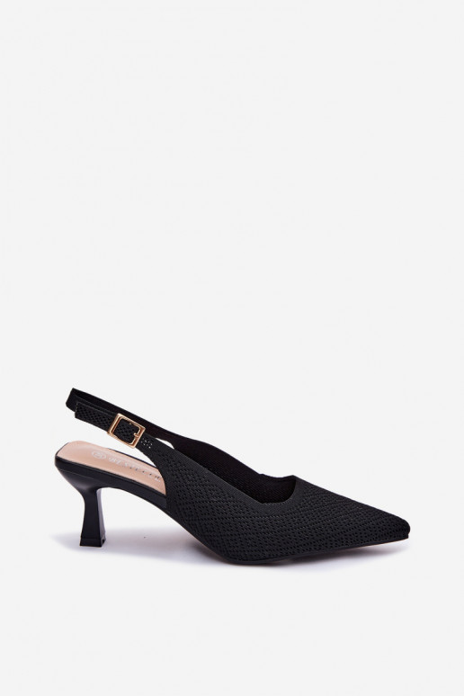 Sandali con tacco alto color nero Delessa