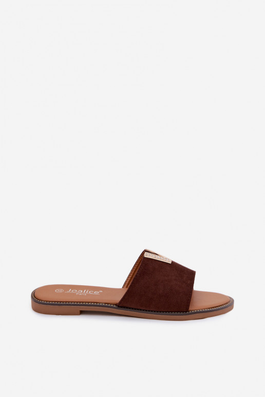 Pantofole Appartamento delle donne Con decorazioni Detalem V CzekoladoAe Nelmira