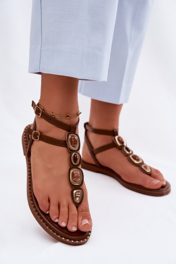 infradito Appartamento delle donne con bellissimi dettagli colore marrone Dorena 2