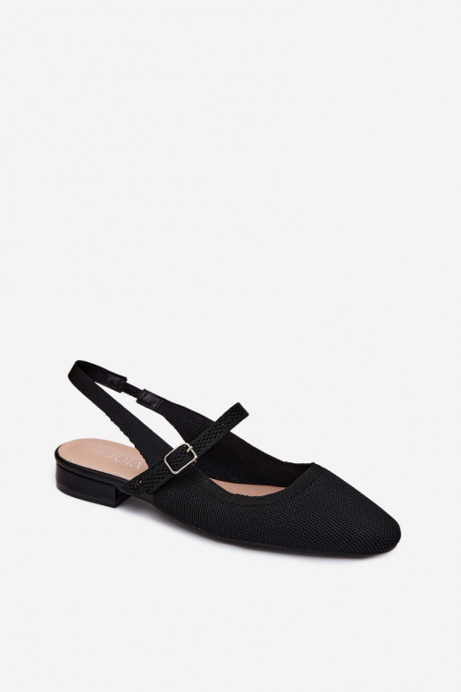  sandali Ballerine Femminile con cinghie colore nero Selrene