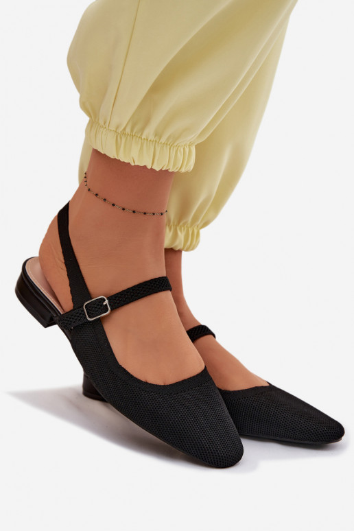 Ballerine nere da donna con cinturini Selrene