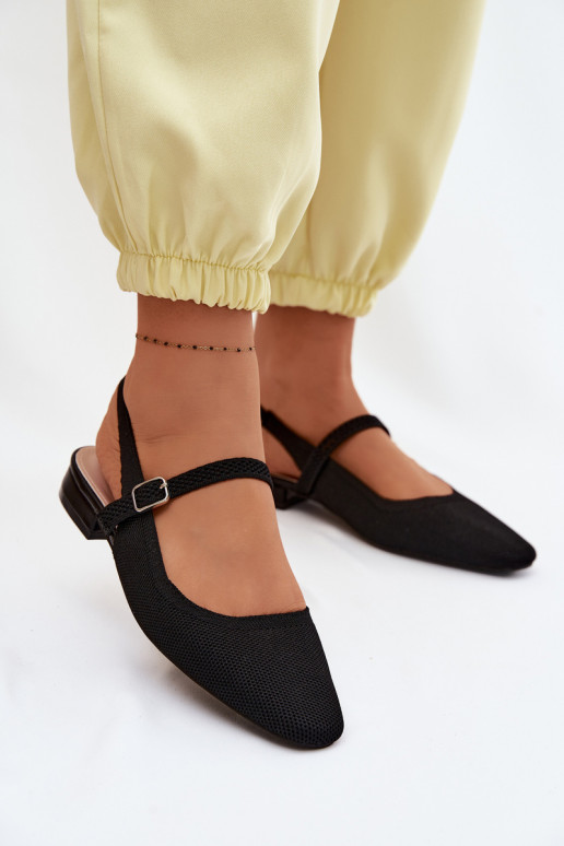 Ballerine nere da donna con cinturini Selrene