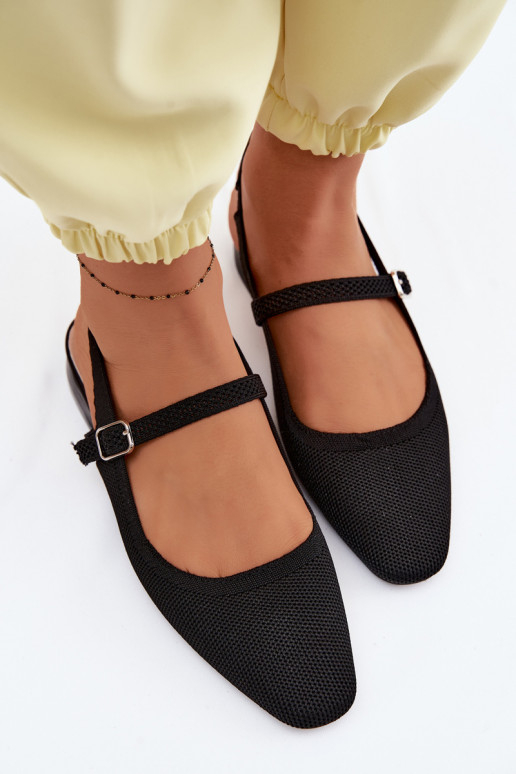 Ballerine nere da donna con cinturini Selrene