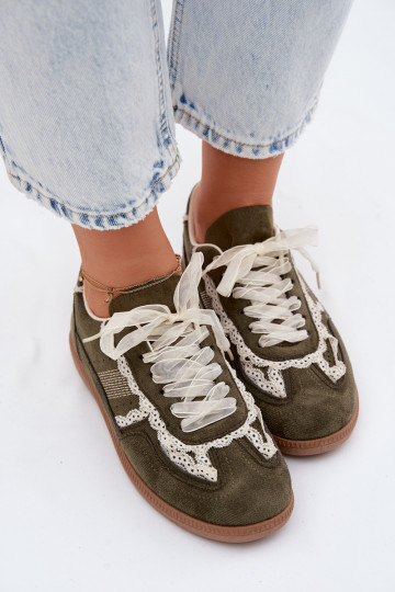 Sneakers verdi da donna con lacci Ilrene