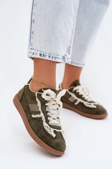 Sneakers verdi da donna con lacci Ilrene 2