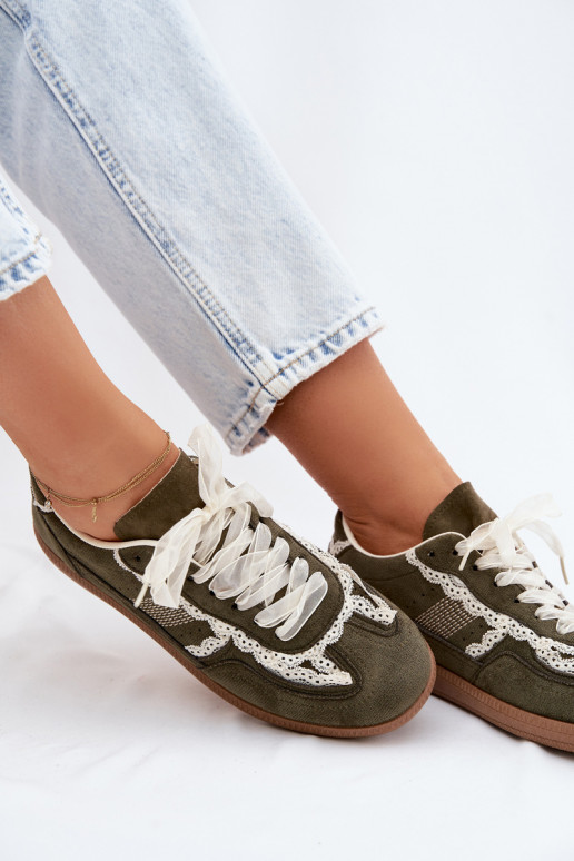 Sneakers verdi da donna con lacci Ilrene