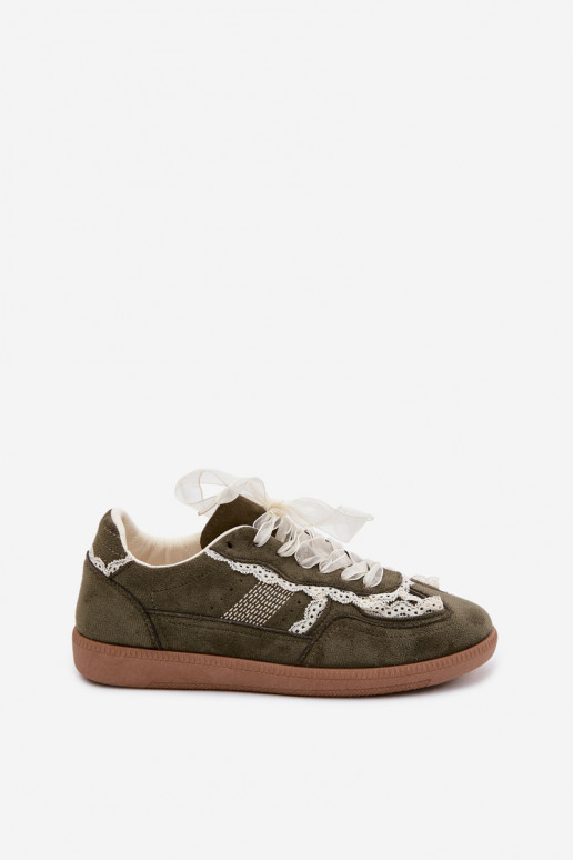 Scarpe modello sneakers Femminile con pizzo colore verde Ilrene