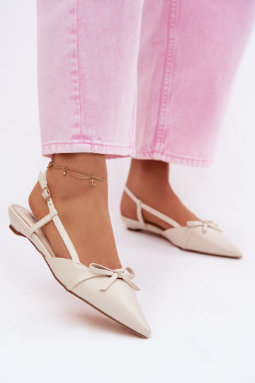Sandali da donna color avorio in ecopelle con tacco basso Jelmera