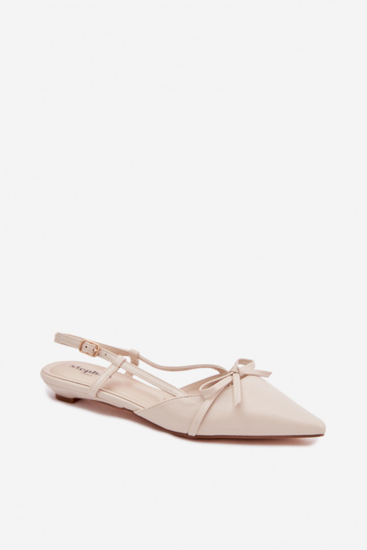 Sandali da donna color avorio in ecopelle con tacco basso Jelmera